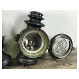 2 - Antique Dietz Champion Steel Driving Lamp Lantern Light Buggy Carriage