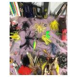 Lot of Fishing Tackle & More - Hooks - Bass Spinners - Jigs - Lead Weights - Fish Scales - Rulers and More