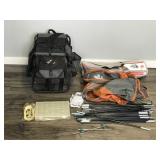 FLW Outdoors Portable Fold Up Chair with Storage Pouches & Split Rock Dome Tent