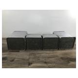 4 1 Vintage Chrome Storage Canisters - Flour - Tea - Coffee - Sugar