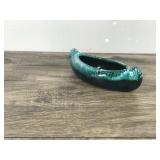 Vintage Drip Glazed Blue Mountain Pottery Canoe