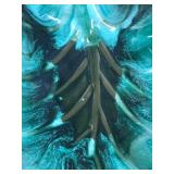 Vintage BMP Canada Drip Glaze Blue Mountain Pottery Leaf Shaped Candy Dish