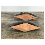 Pair of Vintage McMaster Craft Drip Glaze Blue Mountain Pottery Native Americans in Canoe Figurines