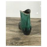 Vintage Drip Glaze Blue Mountain Pottery Cowboy Boot Figurine