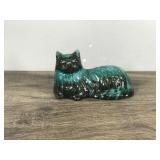 Vintage Drip Glaze Blue Mountain Pottery Cat Figurine