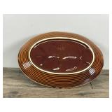 Vtg Hull Pottery Brown Drip Oval Serving Platter Oven Safe Made in USA