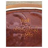 Vtg Hull Pottery Brown Drip Oval Serving Platter Oven Safe Made in USA