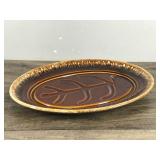 Vtg Hull Pottery Brown Drip Oval Serving Platter Oven Safe Made in USA