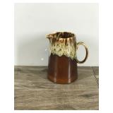 Vintage Brown Drip Glaze Pitcher