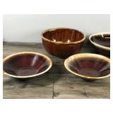 Lot of 6 - Vintage Brown Drip Glaze Bowls