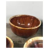 Lot of 6 - Vintage Brown Drip Glaze Bowls