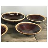 Lot of 6 - Vintage Brown Drip Glaze Bowls