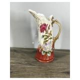 Vintage Carlsbad Victoria Floral Pansies Pitcher Ewer Cream And Gold Trim - Austria #6