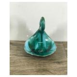 Vintage Canadian Blue Mountain Pottery Swan Dish With Classic Flow Glaze