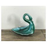 Vintage Canadian Blue Mountain Pottery Swan Dish With Classic Flow Glaze