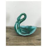 Vintage Canadian Blue Mountain Pottery Swan Dish With Classic Flow Glaze