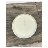 Antique Salt Stoneware Crock blue white decorated glaze
