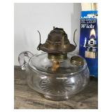 3 - Vintage Kerosine Oil Lamps with a Pack of Oil Lamp Wicks - All 3 of them glow green when you put a black light on them