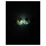3 - Vintage Kerosine Oil Lamps with a Pack of Oil Lamp Wicks - All 3 of them glow green when you put a black light on them