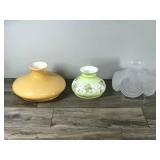 3 - Vintage Glass Lamp Shades