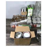 Lot of Canning Jars and Lids