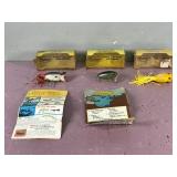 3 - Fred Arbogast Fishing Lures in Boxes - 1 Jitterbug and 2 Hula Poppers