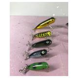 Lot of 10 Collectible Heddon Fishing Lures