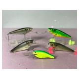 Lot of 5 Large Bagley Fishing Lures
