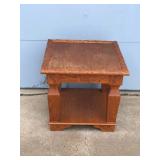 Solid Wood Side Table with Carved Leafs for Design