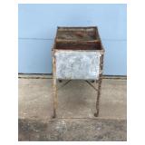 Vintage Metal Double Sided Washed Tub on Wheels