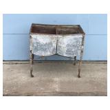 Vintage Metal Double Sided Washed Tub on Wheels
