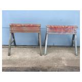 Pair of Metal Folding Saw Horses