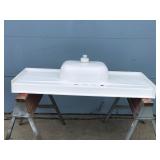 Large Metal Sink with New Paint Job - saw horses are not included