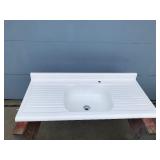 Large Metal Sink with New Paint Job - saw horses are not included