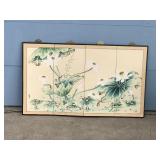 Vintage Shanghai Byobu 4 Panel Folding Wall Art Screen