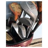 Miller Golf Bag with Clubs, Golf Balls, Nike Golf Shoes, Ty’s and More - See pictures for clubs