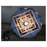 Vintage Stained Glass Hanging Lamp