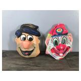 Vintage Fred Flinstone Halloween Mask and a Clown Mask