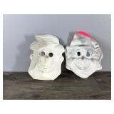Vintage Fred Flinstone Halloween Mask and a Clown Mask