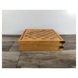 VINTAGE WOOD MARLBORO DELUXE GAME SET CHECKERS BACKGAMMON