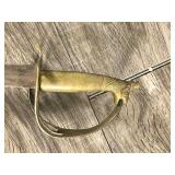 Vintage Pirate Sword with Brass Handle and Sheath  - Handle is Shaped like some type of Creature