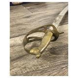 Vintage Pirate Sword with Brass Handle and Sheath  - Handle is Shaped like some type of Creature