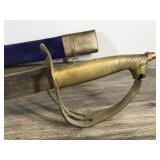 Vintage Pirate Sword with Brass Handle and Sheath  - Handle is Shaped like some type of Creature