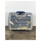Flambeau Double Sided Tackle Box with Fishing Lures on one side