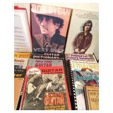 1925-2008 Sonmg books and banjo playing books including Bob Dylan and Kris kistopherson guitar playing song books