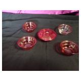 Rare pink glass bake dessert set