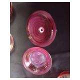 Rare pink glass bake dessert set