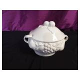 Vintage white ceramic soup tureen