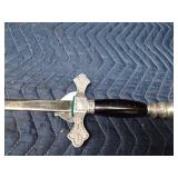 Vintage Knights of Columbus sword by Lynch and Elly with sheath and belt holster