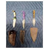 Stag antler handle Damascus steel blade knife with sheath, Red toned wood handle with forged Damascus steel blade knife with sheathj, wood handle Damascus steel blade dagger with sheath